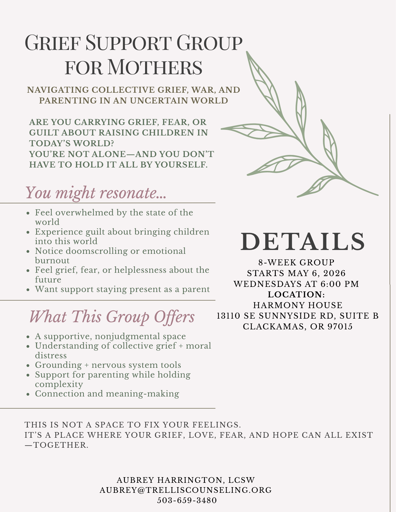 Grief support for mothers